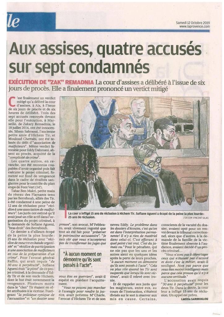 La Provence - Cour d'Assises des Bouches-du-Rhône - Affaire de l'assassinat de Zakary REMADNIA